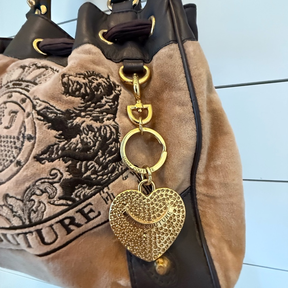 Juicy Couture Vintage Y2K Scottie Dog Velour Daydreamer Brown and gold Purse